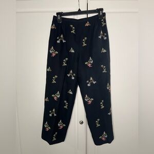 Vintage Talbots Embroidered Silk Blend Capri